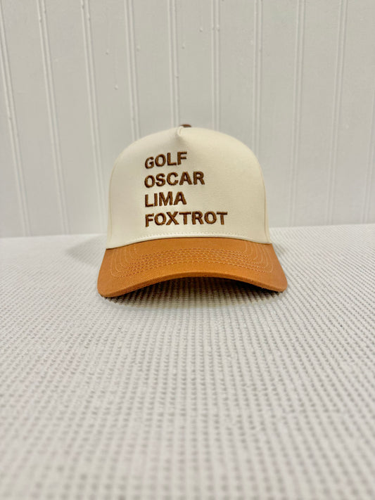 'GOLF' Brown Snap Back